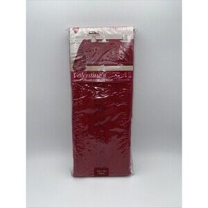Red Cutwork Tablecloth 52" X 70" Oblong Red Valentine Sweetheart Table Anniversa